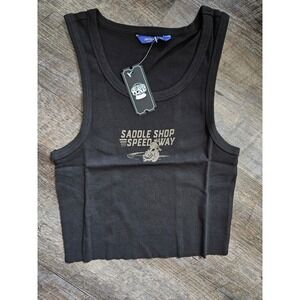 Coney Island Picnic black saddle shop speedway tank top size small NWT